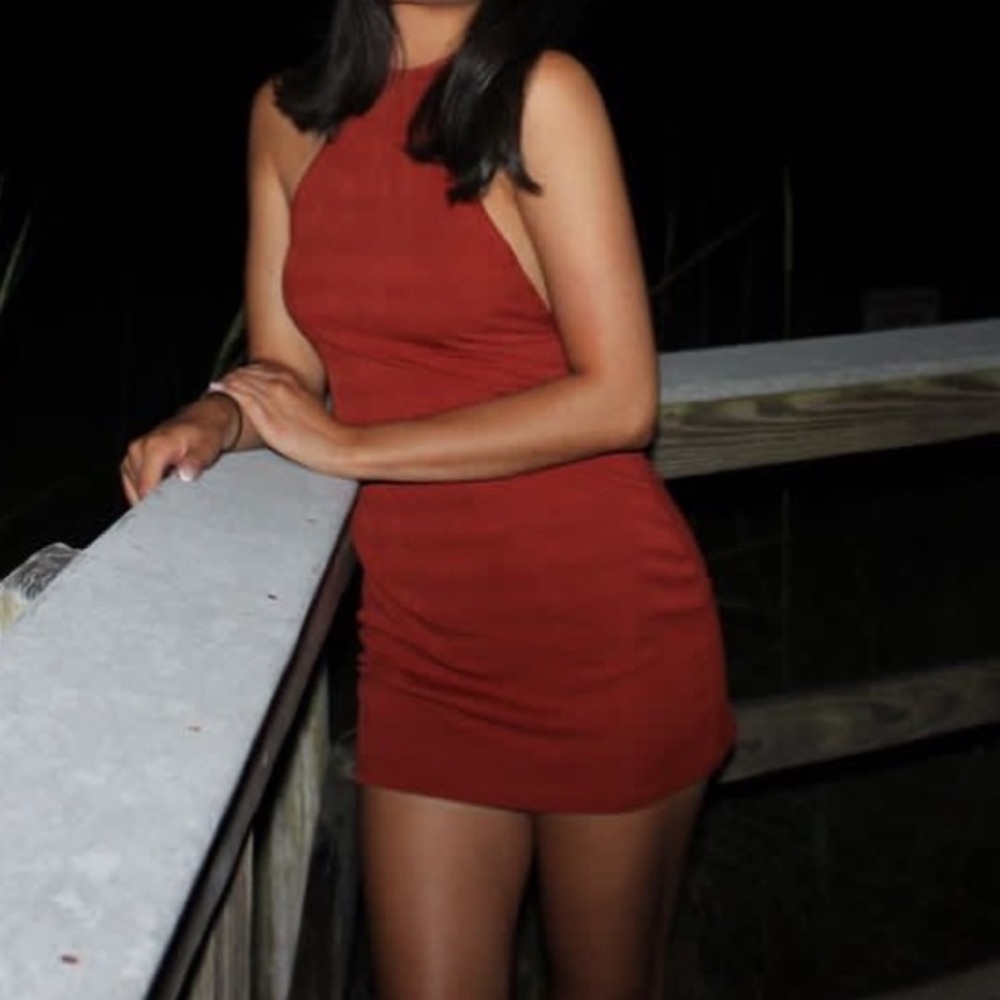 Burnt Red Sleeveless Dress